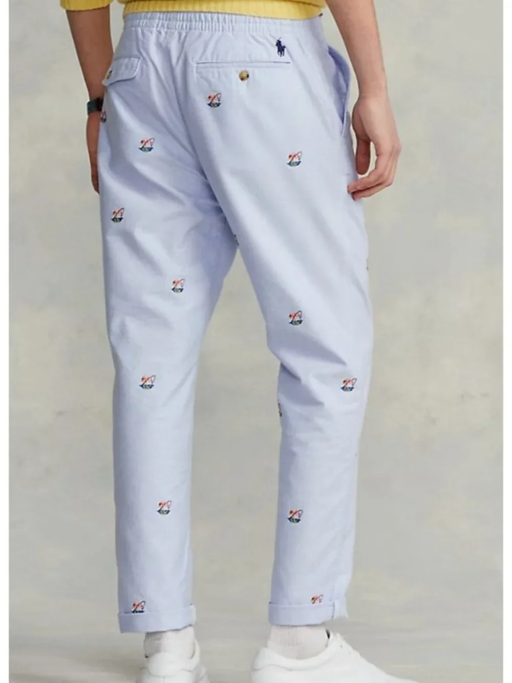 Men's Polo Ralph Lauren Classic Fit $148 Chambray Flamingo Pants Casual Size M
